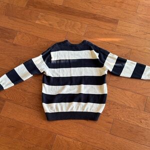 Brandy Melville Black and White Striped Crewneck Sweater